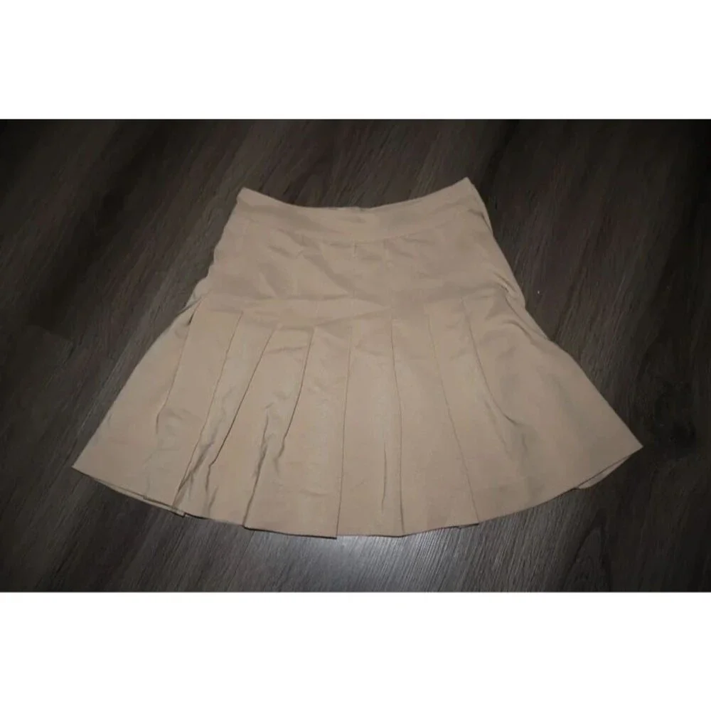 Love Tree Khaki Beige Pleated Tennis Skirt Size Small – Preppy High Waist Skirt